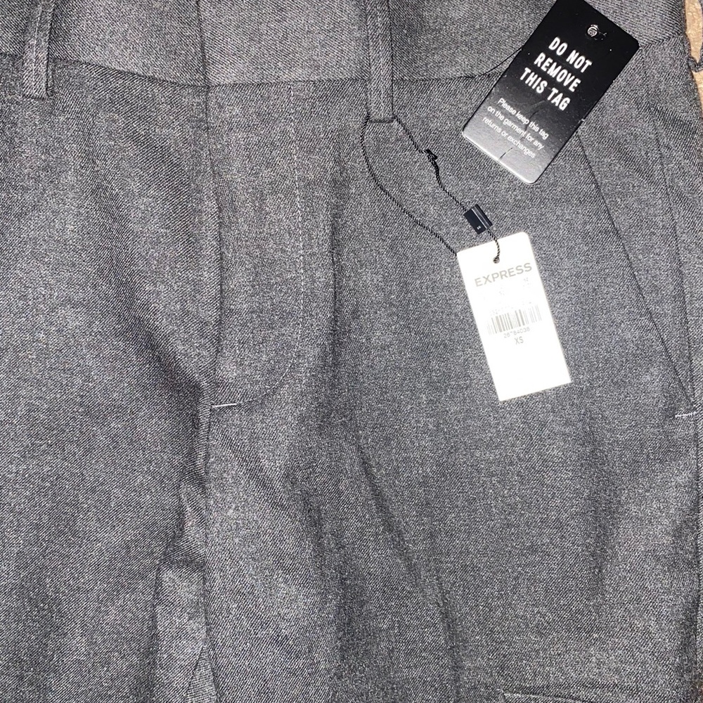 Extra Slim Solid Charcoal Cargo Flannel Suit Pants - image 3